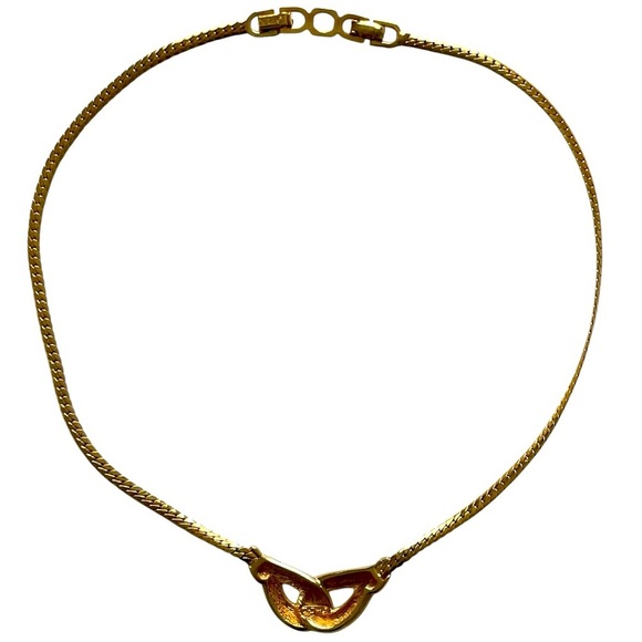 Christian Dior Vintage Unique Gold Necklace with Crystal Accents - Picture 9 of 9